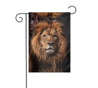 WZYWHJ Bandiera da giardino stampata con lo sguardo del leone 30,5 x 45,7 cm per un ambiente esterno alla moda