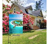 WZYWHJ Bandiera da giardino stampata con paesaggio delle Maldive 30,5 x 45,7 cm per un ambiente esterno alla moda