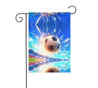 WZYWHJ Bandiera da giardino stampata con pallone da calcio volante, 30,5 x 45,7 cm, per un ambiente esterno alla moda