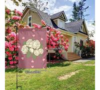 WZYWHJ Bandiera da giardino stampata con rosa bianca dell'amore, 30,5 x 45,7 cm, per un ambiente esterno alla moda