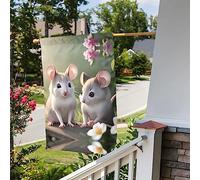 WZYWHJ Bandiera da giardino stampata con topolino innamorato, 30,5 x 45,7 cm, per un ambiente esterno alla moda