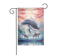 WZYWHJ Bandiera decorativa da giardino con orche assassine tra le onde, 30,5 x 45,7 cm, per un ambiente esterno alla moda