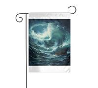 Wzywhj Bandiera estiva da giardino con immagine di nave tra le onde, decorazione su entrambi i lati, 30,5 x 45,7 cm