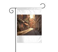 Wzywhj Bandiera estiva da giardino con immagine di Old Street italiana su entrambi i lati, decorazione per cortile, 30,5 x 45,7 cm
