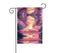 Wzywhj Bandiera estiva da giardino con particelle pixel, decorazione su entrambi i lati, 30,5 x 45,7 cm