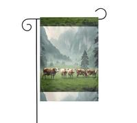 Wzywhj Bandiera estiva da giardino con stampa di bovini alpini su entrambi i lati, decorazione per cortile, 30,5 x 45,7 cm