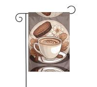 Wzywhj Bandiera estiva da giardino con stampa di latte caffè su entrambi i lati, 30,5 x 45,7 cm