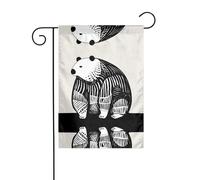 Wzywhj Bandiera estiva da giardino con stampa di orsi accovacciati su entrambi i lati, decorazione per cortile, 30,5 x 45,7 cm
