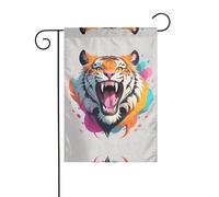 Wzywhj Bandiera estiva da giardino con stampa di ruggito tigre su entrambi i lati, decorazione per cortile, 30,5 x 45,7 cm