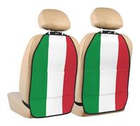 WZYWHJ Bandiera Italiana Stampato Sedile Auto Anti Calcio Storage Pad 2 Pezzi, Multi-funzionale Storage Bag Seat Protector Dopo l'installazione