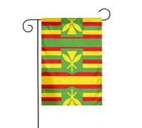 Wzywhj Bandiera nativa hawaiana con immagine di bandiera estiva da giardino su entrambi i lati, decorazione per cortile, 30,5 x 45,7 cm
