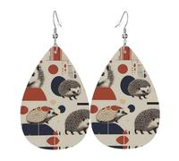 WZYWHJ Bauhaus - Orecchini pendenti a forma di riccio con gocce d'acqua, in pelle, da donna