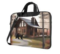 WZYWHJ Bear and the Lodge Modello Ultra-sottile portatile monospalla borsa per laptop accessori per computer morbido antiurto per laptop, Nero , 13 inch