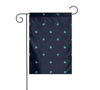 Wzywhj Bella bandiera da giardino con stampa blu su entrambi i lati, decorazione per cortile, 30,5 x 45,7 cm