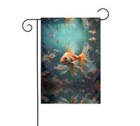 WZYWHJ Bella bandiera decorativa da giardino con pesciolini rossi, 30,5 x 45,7 cm, per un ambiente esterno alla moda