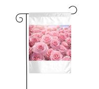 Wzywhj Bella bandiera estiva con boccioli di rosa su entrambi i lati, decorazione per cortile, 30,5 x 45,7 cm