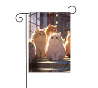 Wzywhj Bella bandiera estiva da giardino con stampa di gattini su entrambi i lati, decorazione per cortile, 30,5 x 45,7 cm