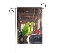 Wzywhj Bella bandiera estiva da giardino con stampa di pappagalli su entrambi i lati, decorazione per cortile, 30,5 x 45,7 cm