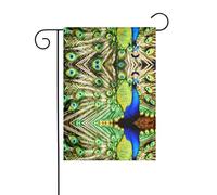 Wzywhj Bella bandiera estiva da giardino con stampa di pavone su entrambi i lati, decorazione per cortile, 30,5 x 45,7 cm