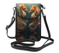 WZYWHJ Bella borsa a tracolla in pelle con stampa cavalluccio marino subacqueo - regalo versatile per le donne che camminano, campeggio, shopping e viaggi