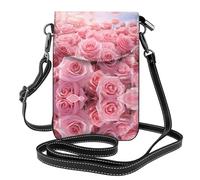 WZYWHJ Bella borsa a tracolla in pelle stampata con boccioli di rosa, regalo versatile per donne, passeggiate, campeggio, shopping e viaggi