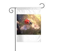 Wzywhj Bella Coccinella Immagine Estate Giardino Bandiera Doppio Lato Decorazione Cortile 30,5 x 45,7 cm