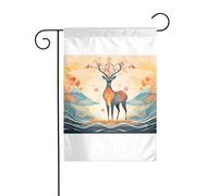 Wzywhj Bella immagine colorata di cervo estate bandiera giardino doppia faccia decorazione cortile 30,5 x 45,7 cm
