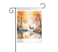 Wzywhj Bella immagine di cervo estate giardino bandiera doppia faccia decorazione cortile 30,5 x 45,7 cm