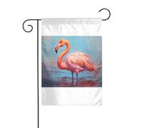 Wzywhj Bella immagine fenicottero estate giardino bandiera double face decorazione cortile 30,5 x 45,7 cm