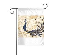 Wzywhj Bella immagine pavone estate giardino bandiera double face decorazione cortile 30,5 x 45,7 cm