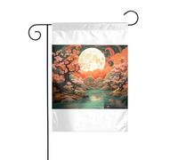 Wzywhj Bella luna immagine estate giardino bandiera doppia faccia decorazione cortile 30,5 x 45,7 cm