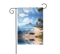 Wzywhj Bella spiaggia Hawaii stampa estate giardino bandiera double face decorazione cortile 30,5 x 45,7 cm
