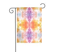 Wzywhj Bella stampa a colori Tie-Dye Bandiera da giardino estiva a doppia faccia decorazione cortile 30,5 x 45,7 cm
