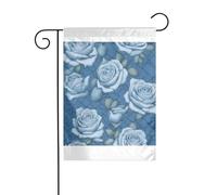 Wzywhj Belle rose su sfondo blu immagine estate giardino bandiera double face decorazione cortile 30,5 x 45,7 cm