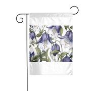 Wzywhj Bellflower Wallpaper Pattern Picture Summer Garden Flag Double Sided Decorazione Cortile 30,5 x 45,7 cm