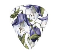 Wzywhj Bellflower Wallpaper Pattern stampato Guitar Picks 12 pezzi, Easy Grip Uke Picks tenere in mano, ukulele, chitarra elettrica o acustica