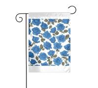 Wzywhj Bellissime rose blu immagine estate giardino bandiera double face decorazione cortile 30,5 x 45,7 cm