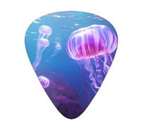 Wzywhj Bellissimi plettri per chitarra stampati con meduse, 12 pezzi, facili da impugnare, tengono in mano, ukulele, chitarra elettrica o acustica