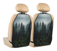 WZYWHJ Bellissimo albero di abete foto sedile auto Anti Kick Storage pad 2 pezzi, borsa portaoggetti multifunzionale protezione sedile dopo l'installazione