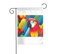 Wzywhj Bellissimo pappagallo immagine di uccello bandiera estiva da giardino su entrambi i lati decorazione cortile 30,5 x 45,7 cm
