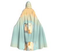 WZYWHJ Best Friends Animali Stampato Aldult Cosplay Poncho con Cappuccio Mantello per uomini e donne Festa di Halloween