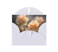 WZYWHJ Biglietto d'auguri bianco per le vacanze, 15,2 x 10,2 cm, con busta, per Natale, compleanno, San Valentino, invito, bouquet con gocce d'acqua