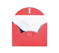 WZYWHJ Biglietto d'auguri rosso per le vacanze, 15,2 x 10,2 cm, con busta, per Natale, compleanno, San Valentino, invito a feste, immagine minimalista del ghiacciaio