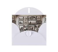WZYWHJ Biglietto di auguri bianco per le vacanze, 15,2 x 10,2 cm, con busta, per Natale, compleanno, San Valentino, inviti alle feste, immagini stampate sulla parete