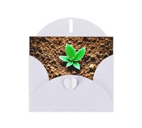 WZYWHJ Biglietto di auguri bianco per le vacanze, 15,2 x 10,2 cm, con busta, per Natale, compleanno, San Valentino, inviti per feste, piante del suolo che crescono
