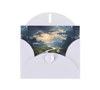 WZYWHJ Biglietto di auguri bianco per le vacanze, 15,2 x 10,2 cm, con busta, per Natale, compleanno, San Valentino, invito alla festa con stampa The Mighty River