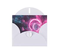 WZYWHJ Biglietto di auguri bianco per le vacanze, 15,2 x 10,2 cm, con busta, per Natale, compleanno, San Valentino, invito a feste, immagine del tunnel tecnologico