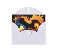 WZYWHJ Biglietto di auguri bianco per le vacanze, 15,2 x 10,2 cm, con busta, per Natale, compleanno, San Valentino, invito a feste, fuoco e immagine con simbolo dell'acqua
