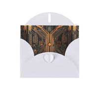 WZYWHJ Biglietto di auguri bianco per le vacanze, 15,2 x 10,2 cm, con busta, per Natale, compleanno, San Valentino, inviti a feste, stampe a circuito Art Deco