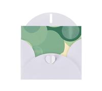 WZYWHJ Biglietto di auguri bianco per le vacanze, 15,2 x 10,2 cm, con busta, per Natale, compleanno, San Valentino, invito a feste, immagine a pois verdi